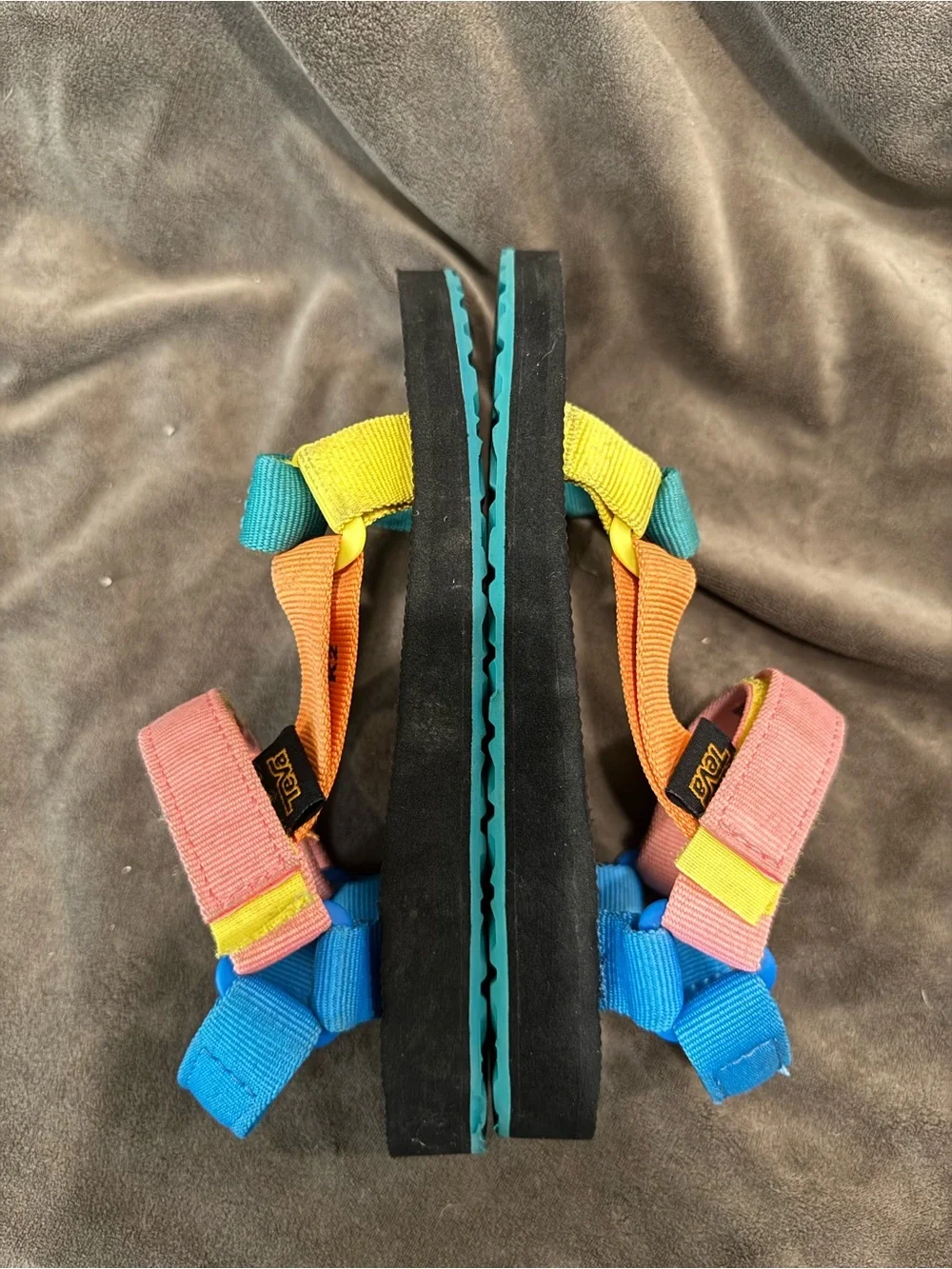 Teva Kids Rainbow Strap Sandals — Blue, Pink, Yellow, Orange - Picture 6 of 8